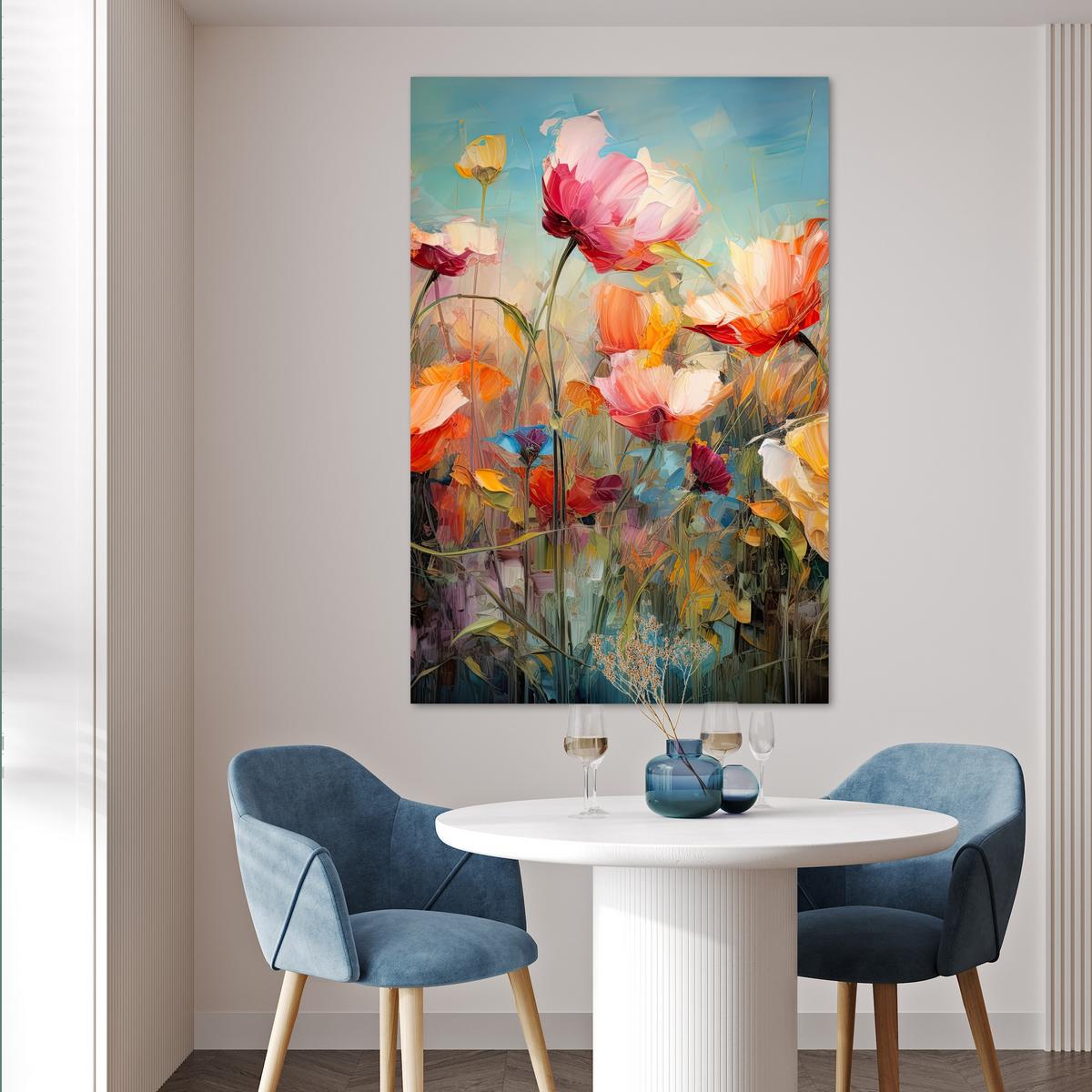 POSTER Blumen - Aquarell - Kunst - Botanisch - Natur Wandbild Schlafzimmer 80x120 cm - Orange, Papier (80/120/0.1cm) - MuchoWow