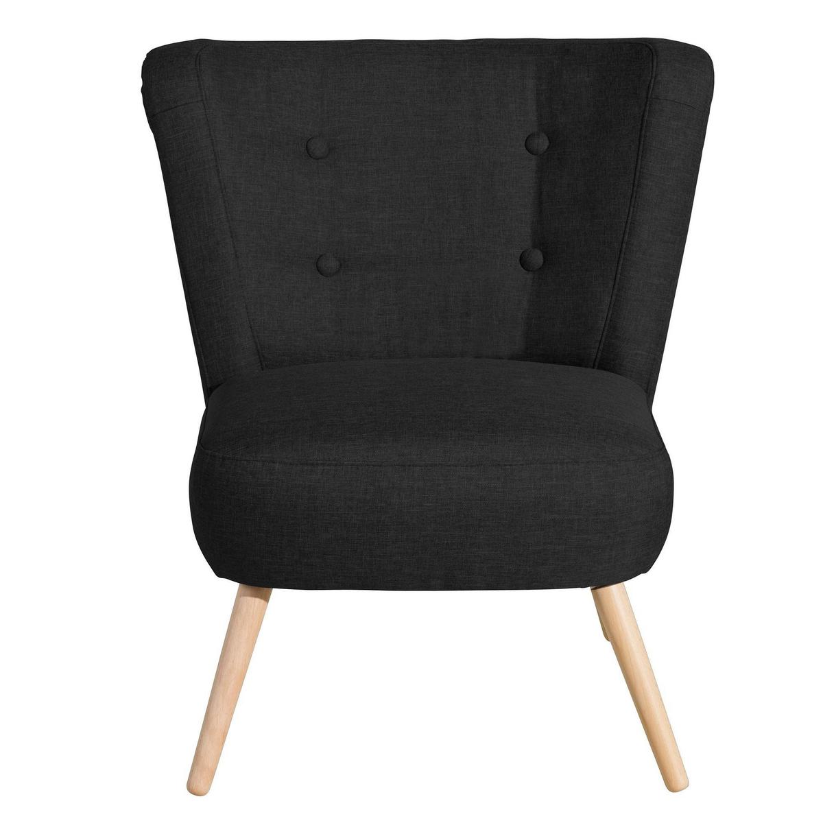 SESSEL Kassi Bezug Flachgewebe Buche natur / schwarz - Schwarz, Kunststoff (69/80/68cm) - 58aufmkessel