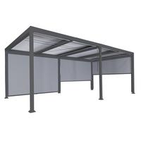 ALU PERGOLA MIT SEITENWAND Anthrazit - Anthrazit, Metall (590/224/306cm) - MCW