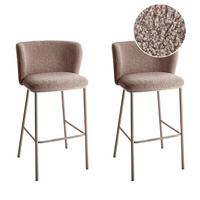 BARSTÜHLEN 2er-Set Braun Mina II - Braun, Textil (52/98/46cm) - Beliani