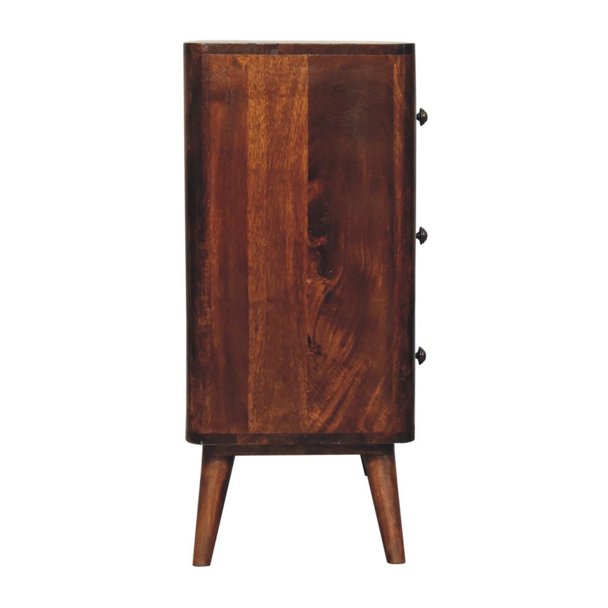 KOMMODE Kastanien-Finish, 3 Schubladen, Braun - Braun, Holz (35/80/75cm) - Artisan Furniture