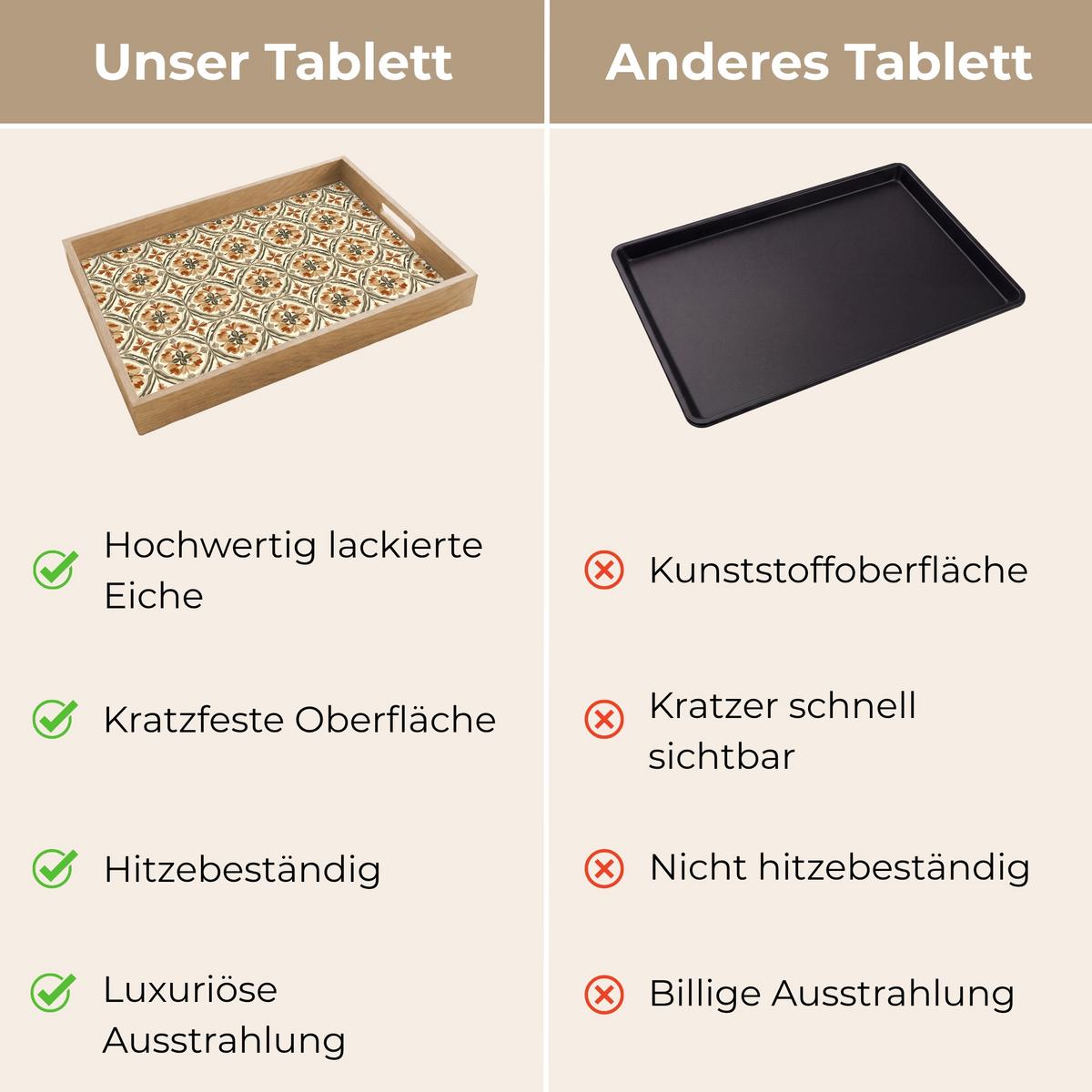 TABLETT Elegant - antik - farbenfroh 50x35 cm - Multicolor, Holz (50/5/5cm) - OnlyWow
