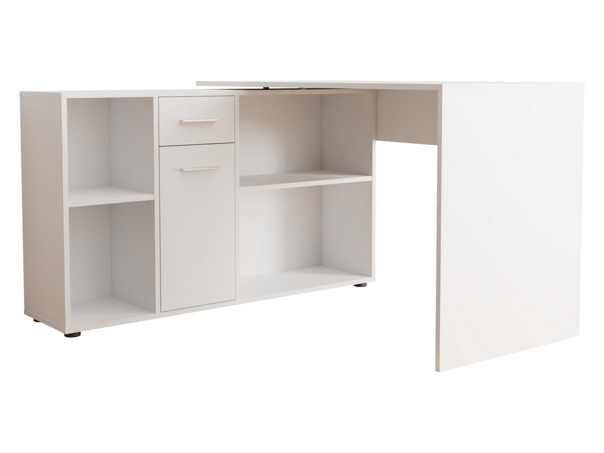 ECKSCHREIBTISCH Armando - Silberfarben/Weiß, Holzwerkstoff/Kunststoff (122/120/75cm) - MIRJAN24