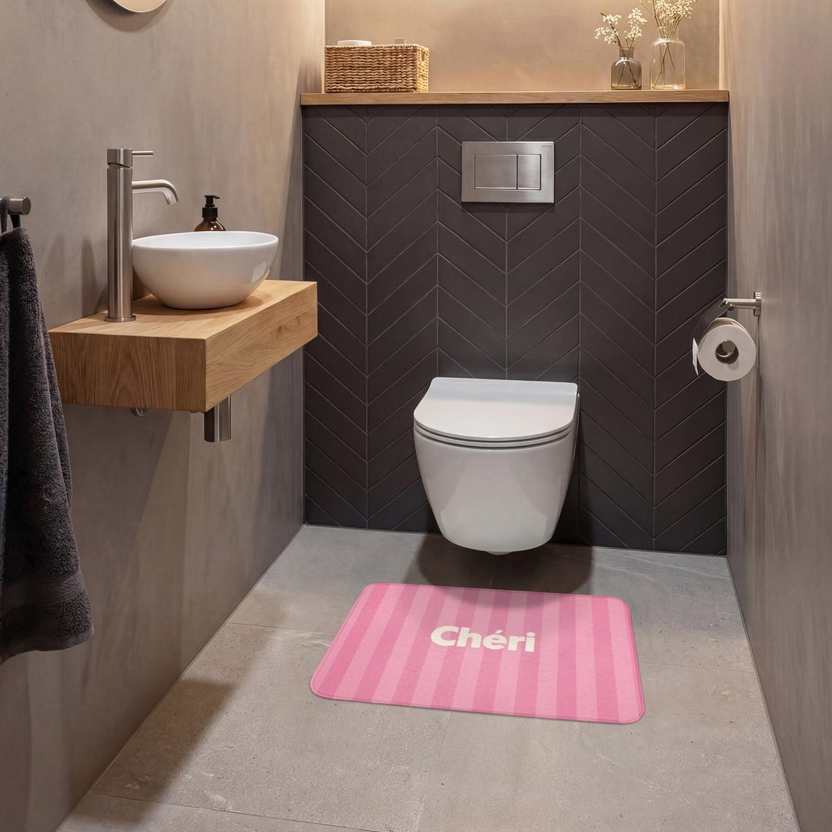 WC-VORLEGER Gestreift - Rosa - Chéri Toilettenvorleger 60x40 cm - Pink, Textil (60/1cm) - OnlyWow