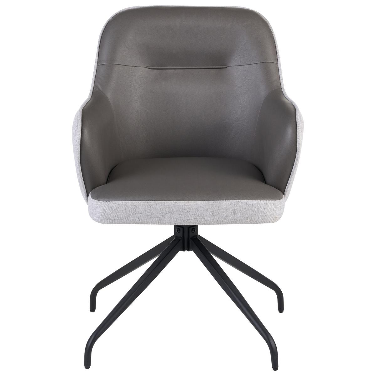 ESSZIMMERSTUHL drehbar Stoff Grau Stowe - Hellgrau, Textil (61/90/61cm) - Beliani