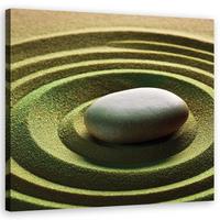 WANDBILD zen spa stein - Grün, Textil (30/30cm) - Feeby