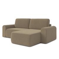 ECKSOFA L Form Otterton Braun 250/180/95 cm Rechts mit Schlaffunktion - Schwarz/Braun, Kunststoff/Textil (250/180cm) - AX Living