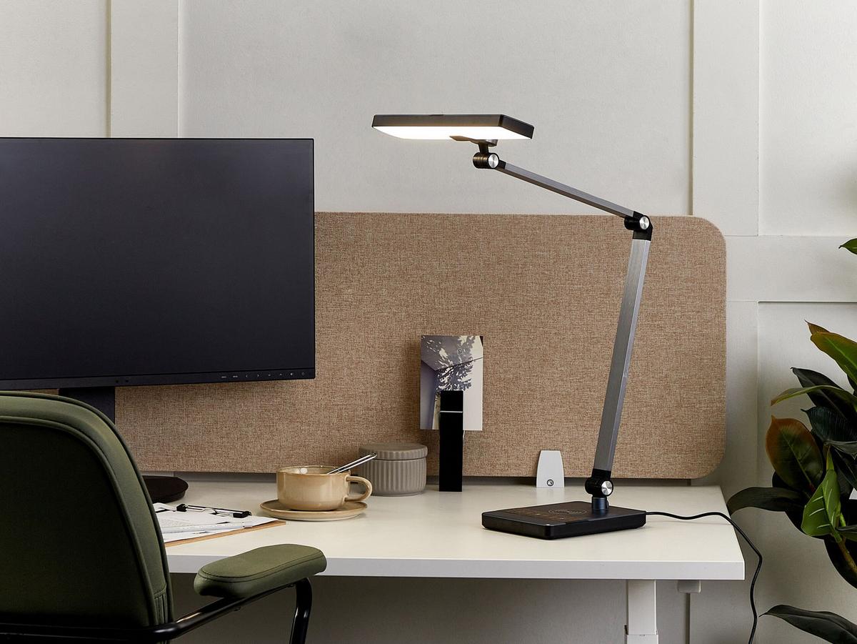 SCHREIBTISCHLAMPE Lacerta 19/28/73 cm - Schwarz, Metall (19/28/73cm) - Beliani