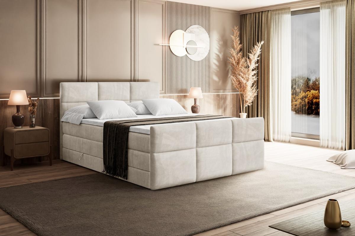 BOXSPRINGBETT OHIO-Z KING - 140x200 - H3/H4 - Creme - Creme, Holzwerkstoff (140/200cm) - ALTDECOR