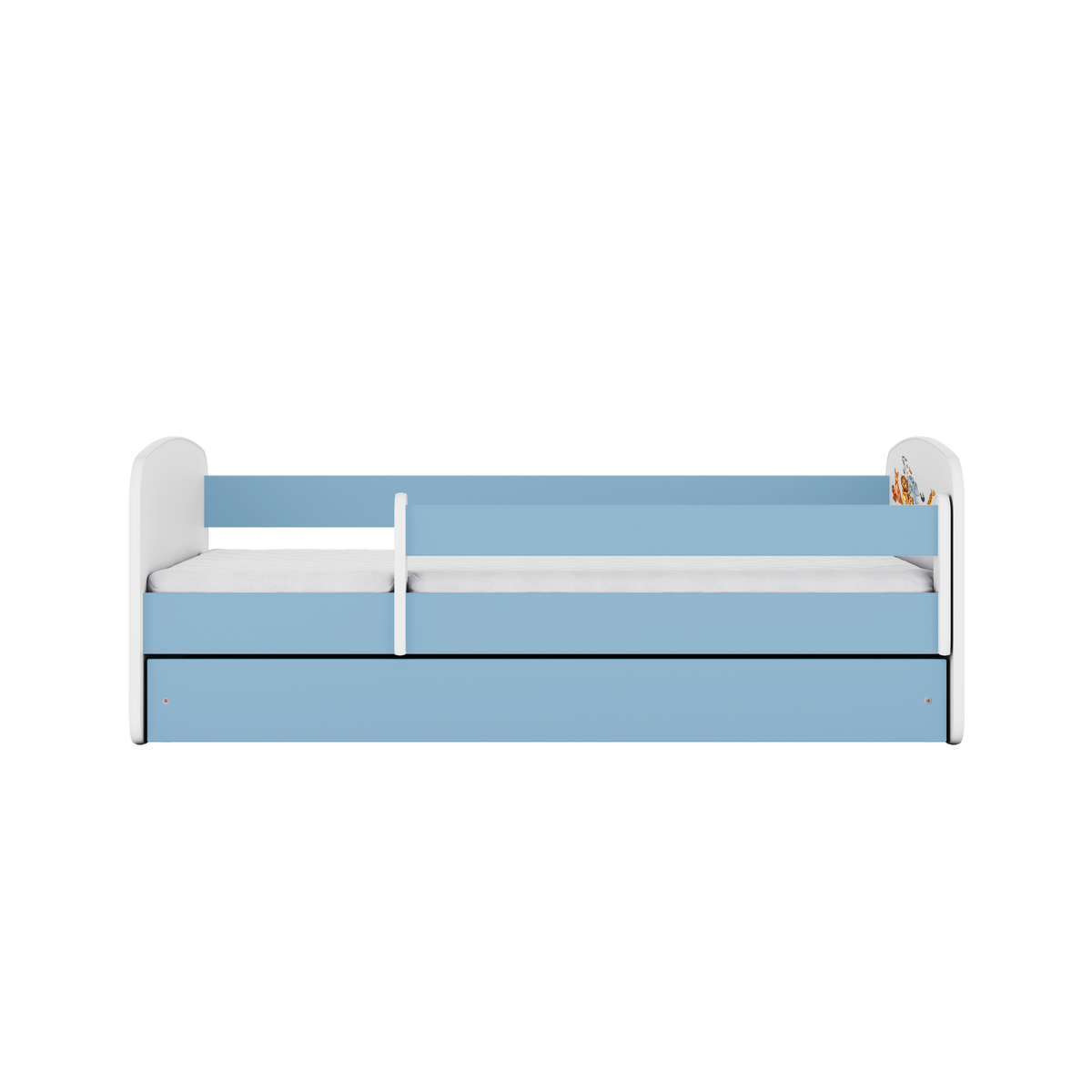 KINDERBETT Tiere mit Schublade 140/70 80/61/144 - Blau, Holzwerkstoff (70/140cm) - RAUMHIRSCH FURNITURE