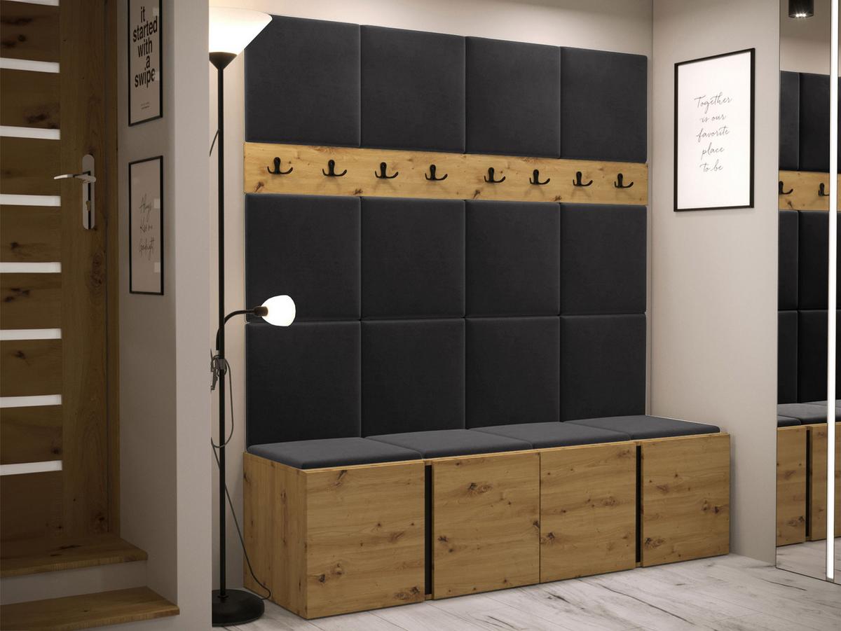 GARDEROBEN-SET Orion V - Anthrazit/Eiche Artisan, Holzwerkstoff/Kunststoff (168/186/46cm) - MIRJAN24