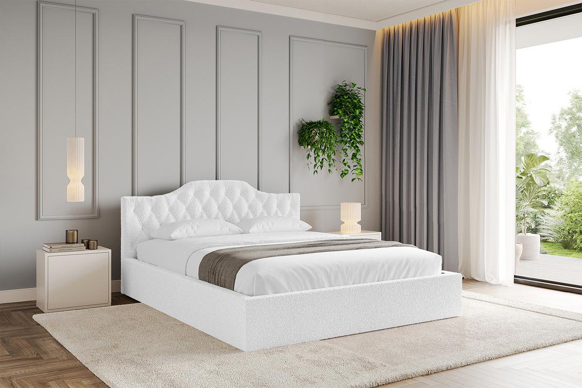 POLSTERBETT mit Bettkasten und Lattenrost, Bett mit Matratze H3/H4 - FALIO-V1 120x200 Weiß - Weiß, Holzwerkstoff/Textil (120/200cm) - ALTDECOR