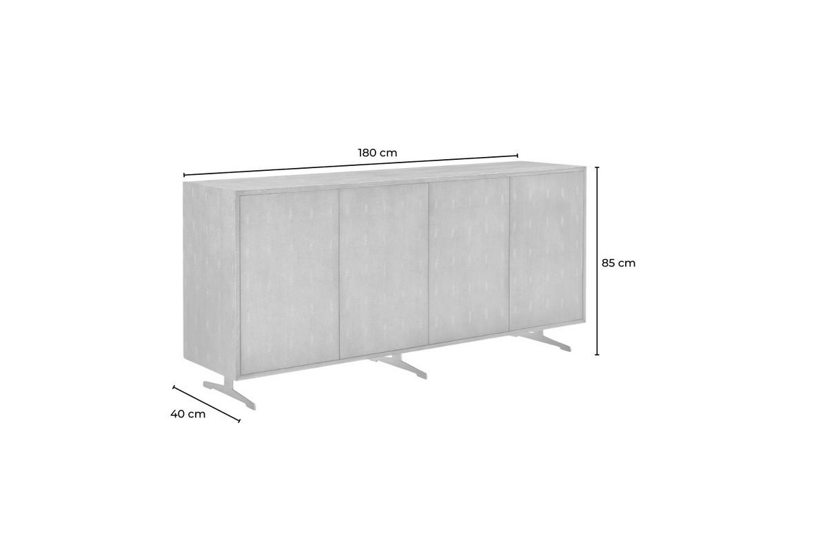 SIDEBOARD GALA Grau Holz - Grau, Holz/Metall (180/85/40cm) - KAWOLA