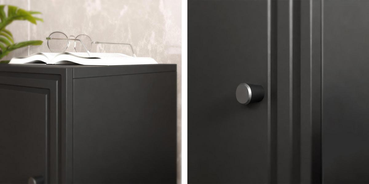 NACHTTISCH-SET Palazzo Bis (2 Stück) - Schwarz, Holzwerkstoff/Kunststoff (45/59/39cm) - MIRJAN24