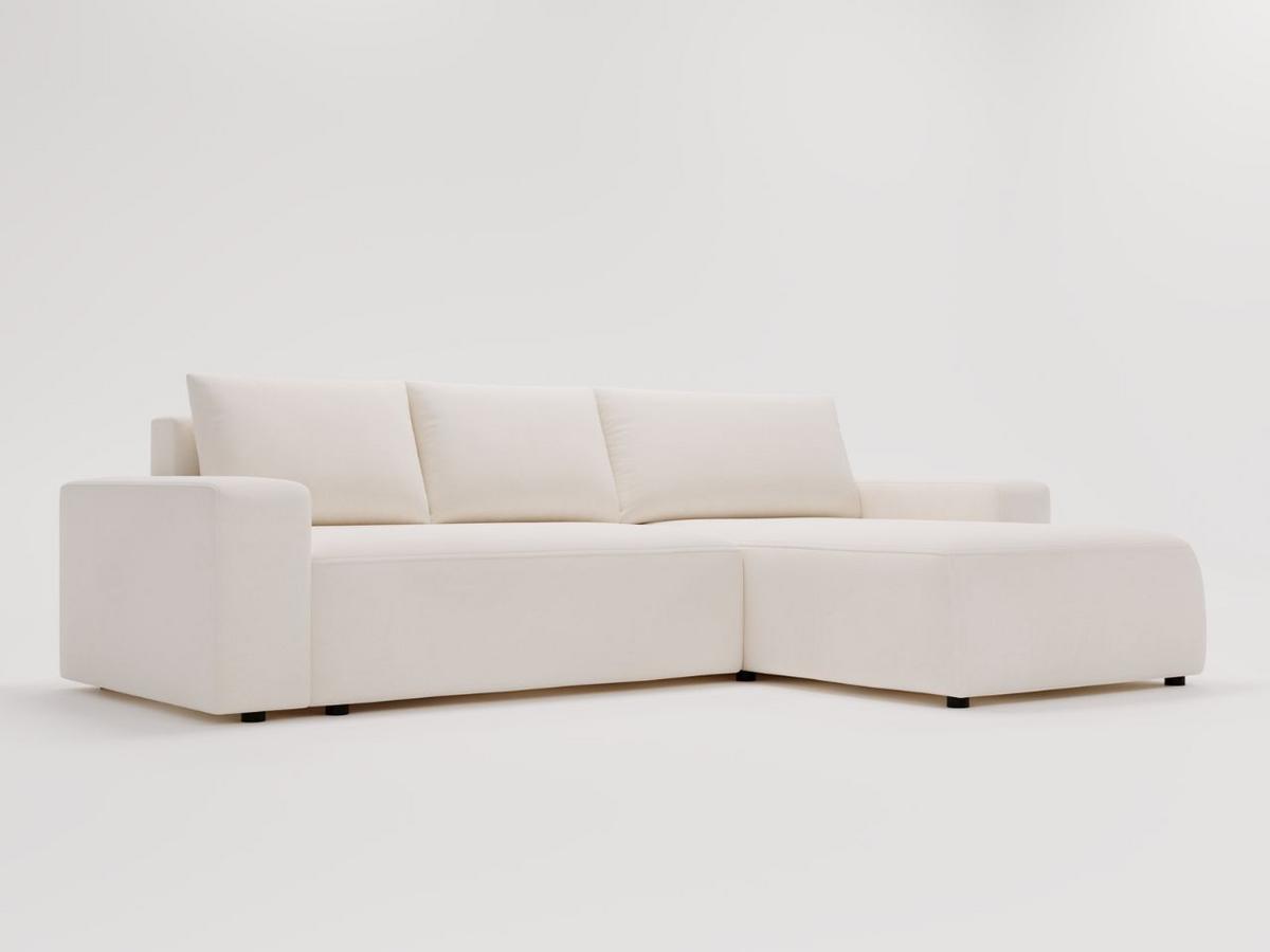ECKSOFA Tazones Creme Rechts - Creme, Holz/Kunststoff (250/165cm) - Graingold