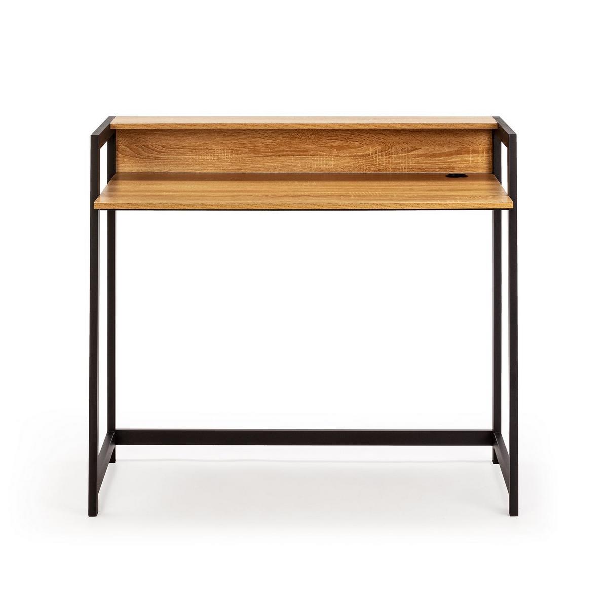 SCHREIBTISCH 105/56/92 Naia Eiche/Schwarz - Schwarz, Holzwerkstoff (56/105/92cm) - VS Venta-stock
