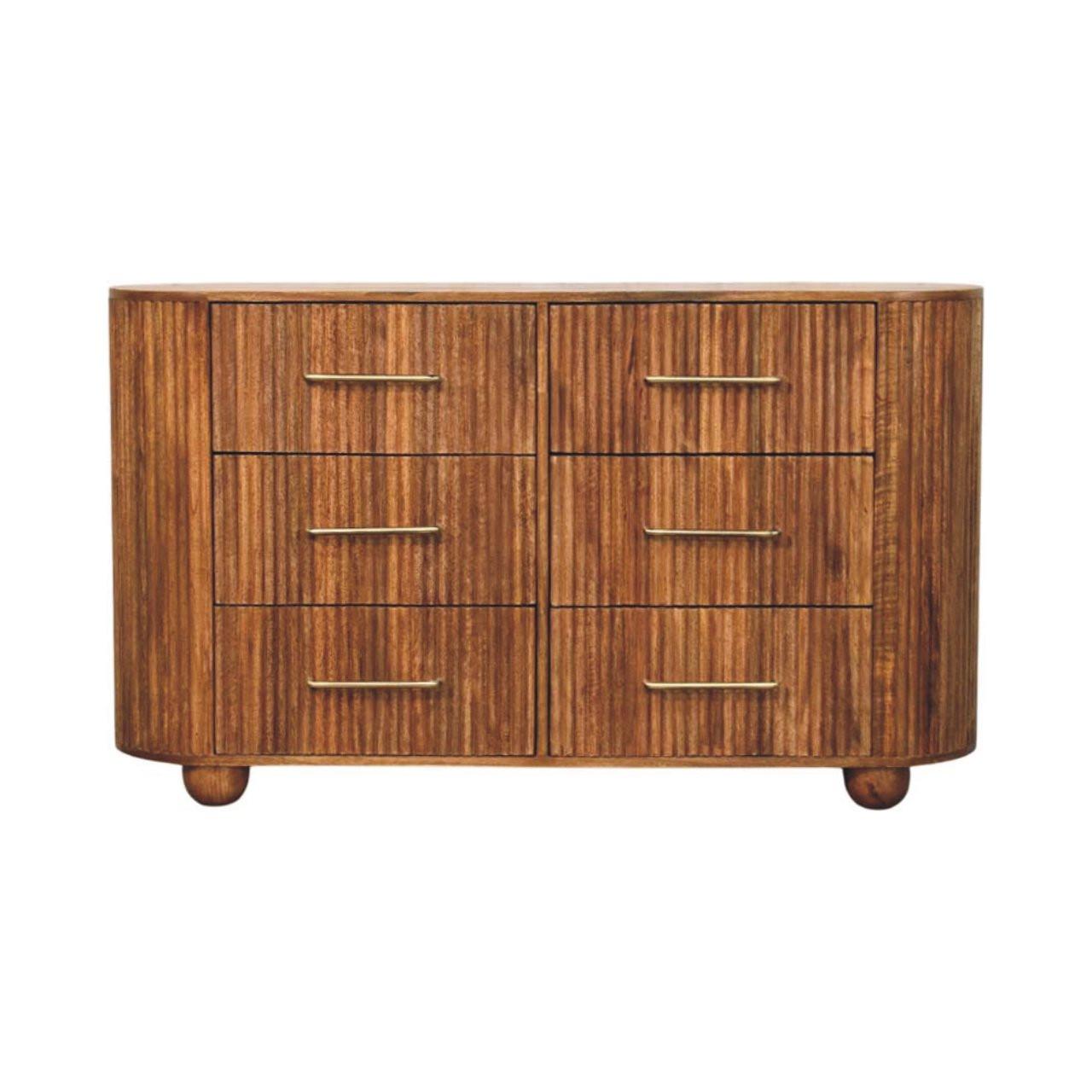SIDEBOARD mit Amber-Eichen-Finish, Platz auf der Tischplatte, braun - Goldfarben/Braun, Holz/Metall (135/79/35cm) - Artisan Furniture