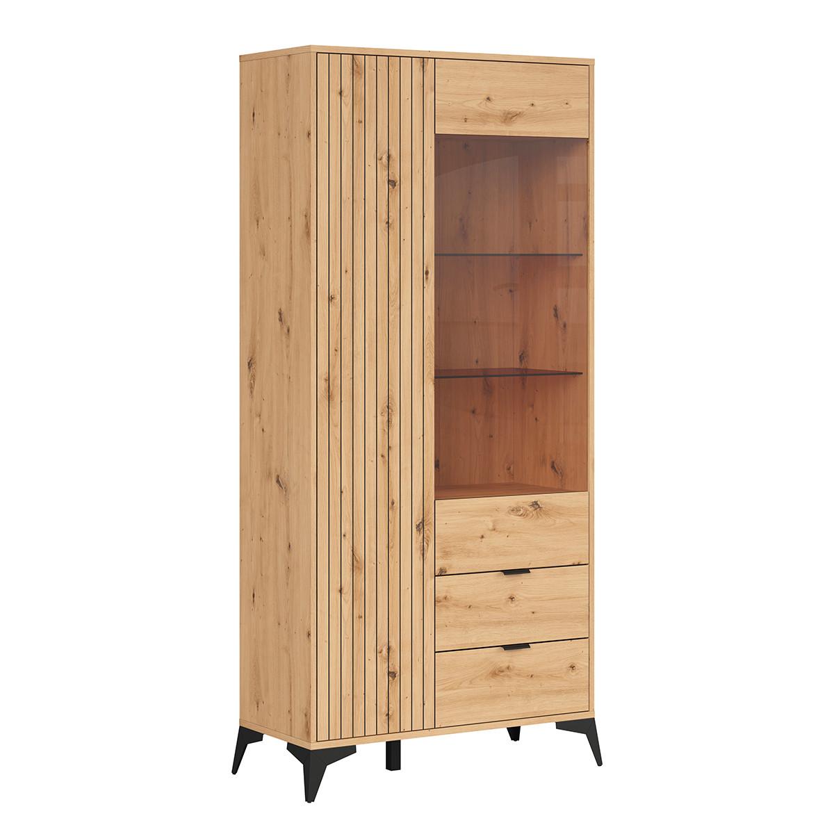 GESCHIRRSCHRANK Mao Holz - Braun, Holzwerkstoff (90/197/41cm) - Petits-meubles