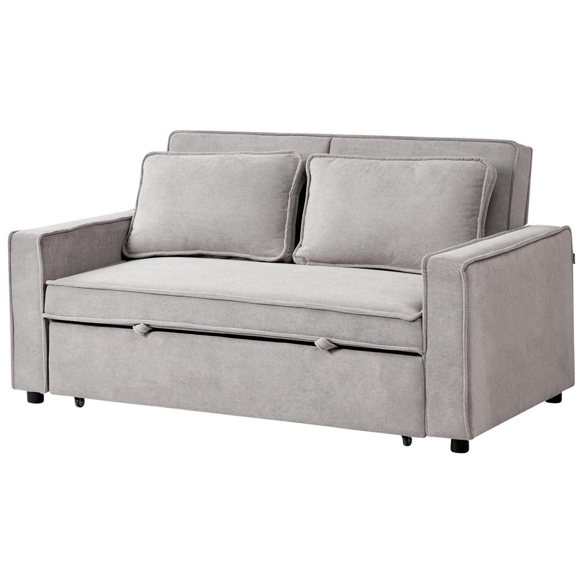 SCHLAFSOFA Stoff Grau Uttela - Dunkelgrau, Textil (172/86/89cm) - Beliani