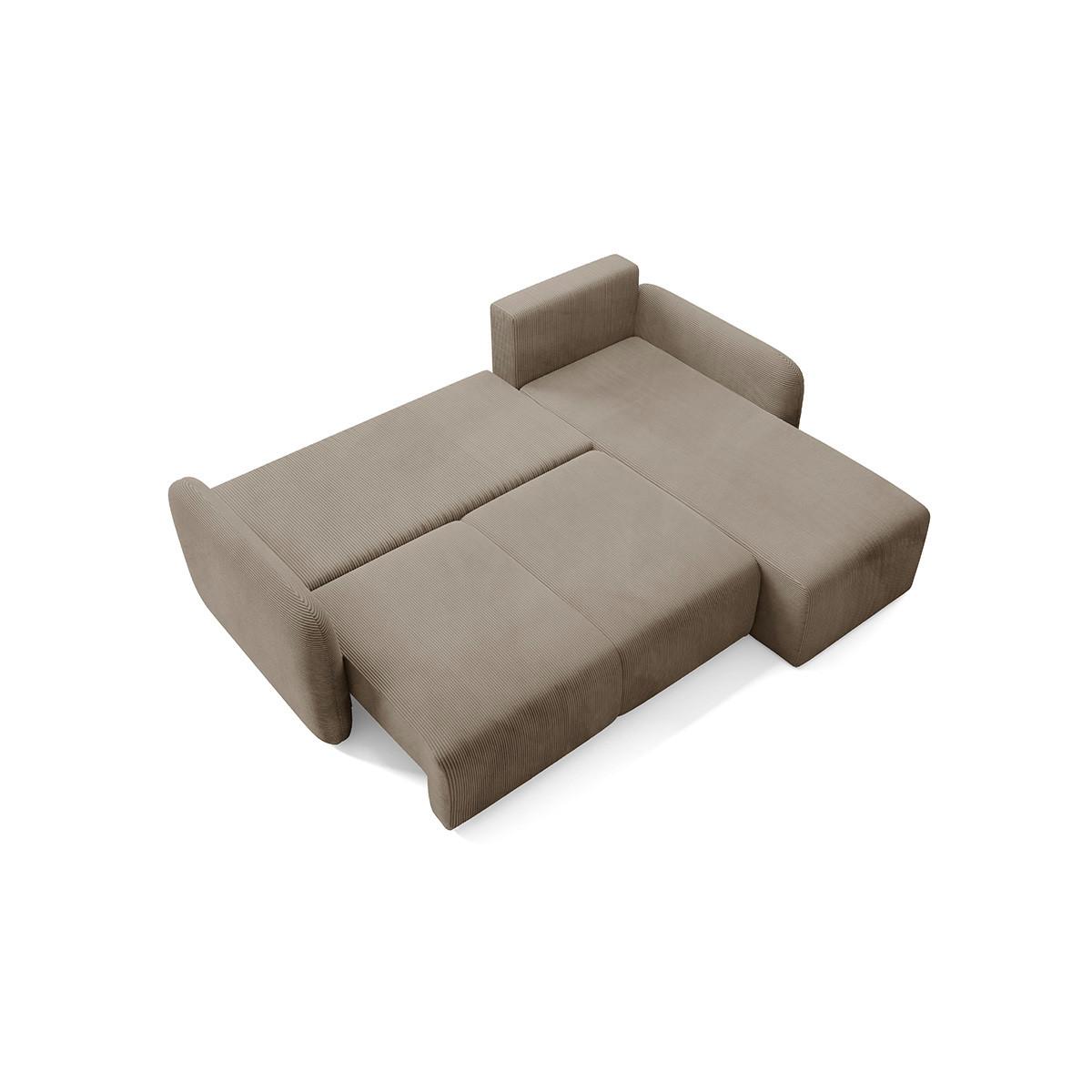 ECKSOFA Dora 3 Sitzplätze Taupe - Taupe, Holz (245/185cm) - Petits-meubles