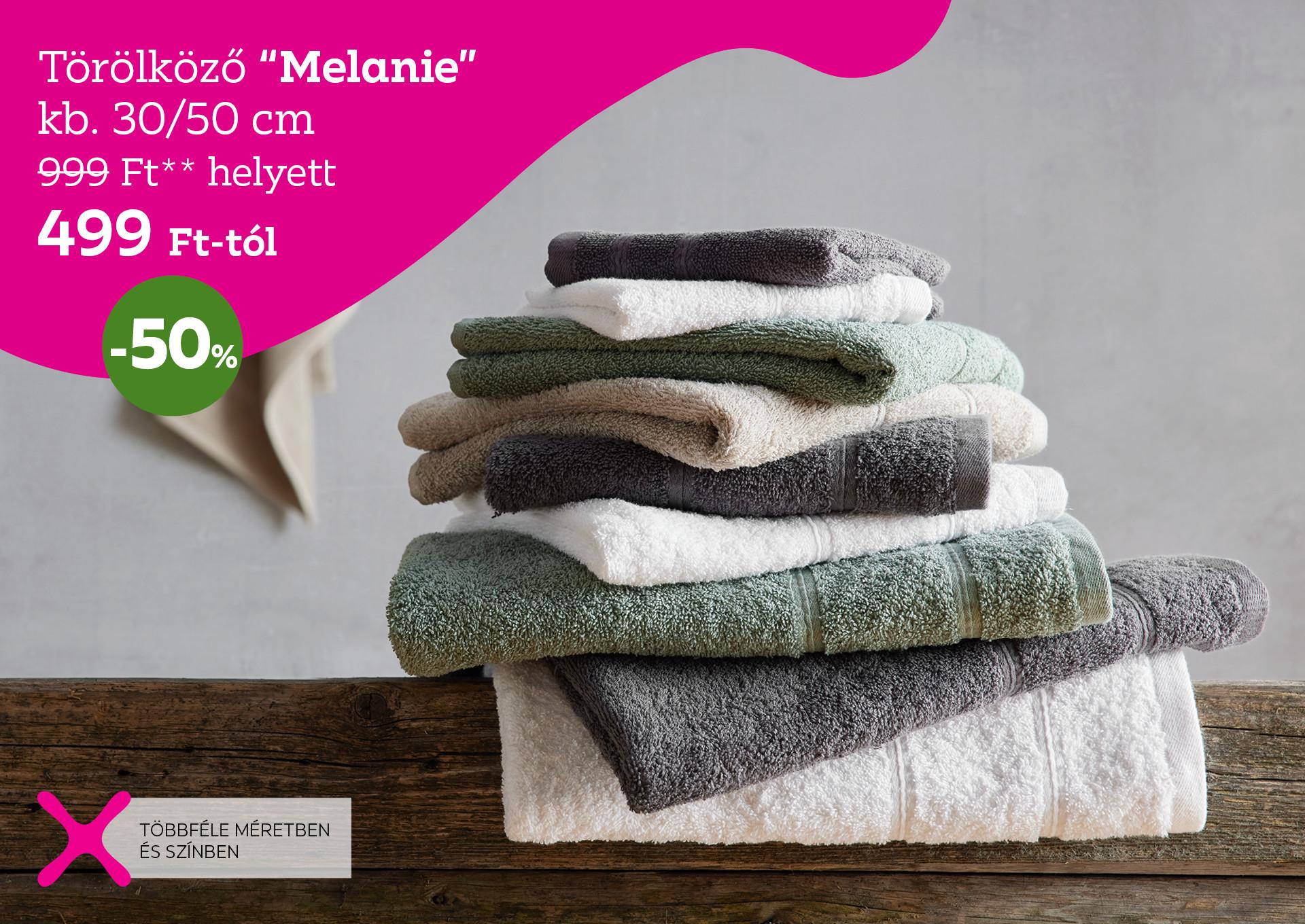 Törölköző MELANIE 999 Forint helyett 499 Forint, kedvezmény mértéke 50%