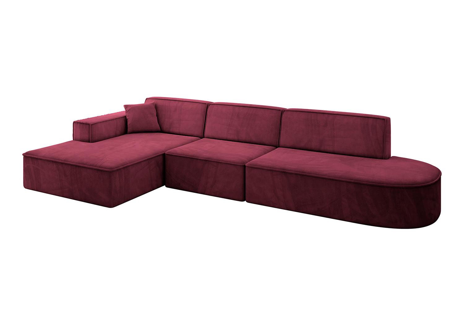 ECKSOFA Ottomane Links IREA-L2-v4 - 327x165x77 cm Bordeauxrot - Bordeaux, Holzwerkstoff/Textil (327/165cm) - ALTDECOR