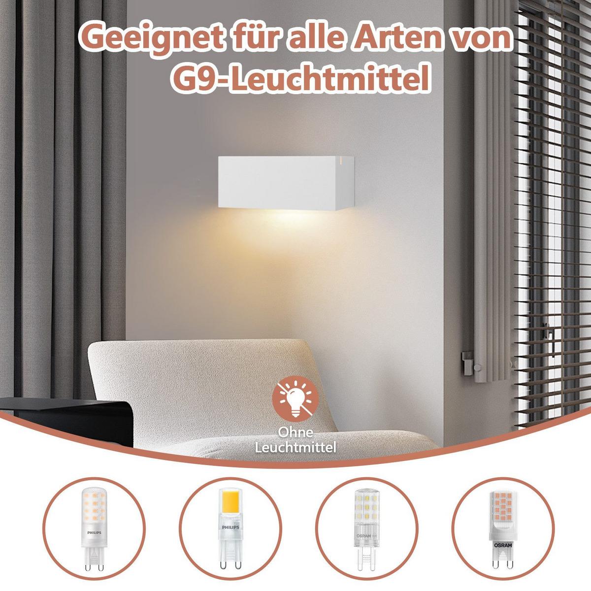 LED - WANDLEUCHTE Düntharis 7.5/8.4/22.0 cm - Weiß, Metall (7.5/8.4/22cm) - ZMH