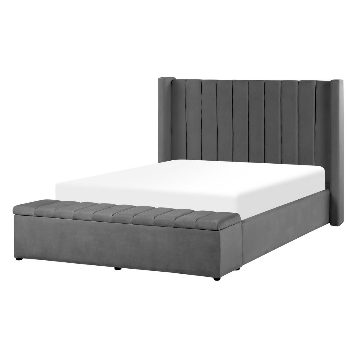 POLSTERBETT 140/200cm Grau Noyers - Grau, Textil (140/200cm) - Beliani