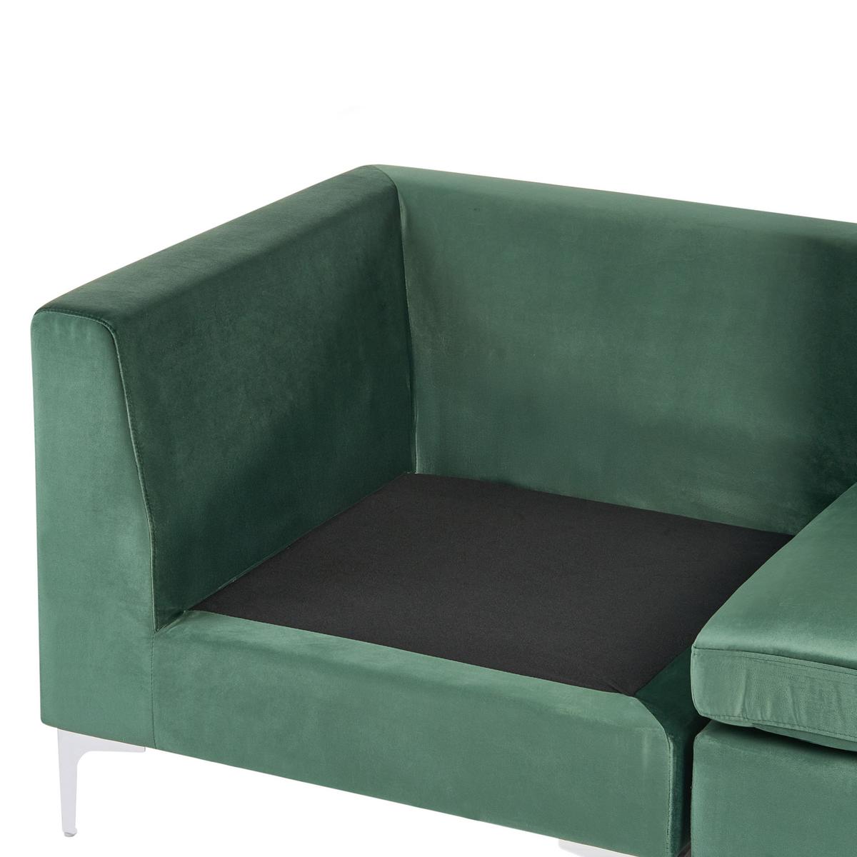 MODULSOFA 2-Sitzer Grün Samtstoff Evja - Grün, Textil (170/84/85cm) - Beliani