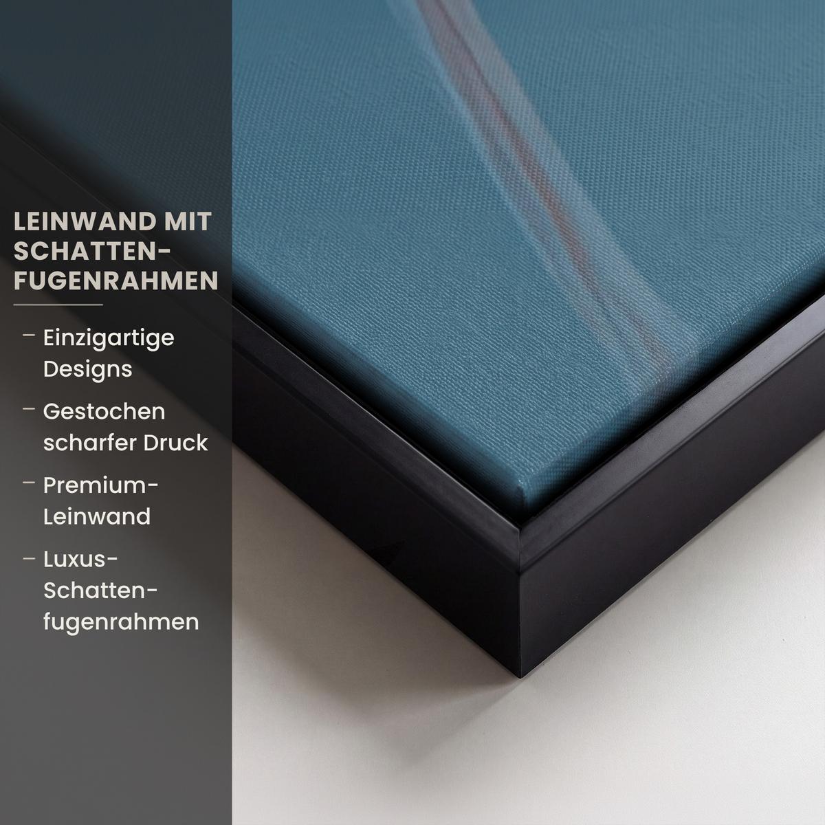 LEINWAND Bilder mit Rahmen - Löwenzahn - Wind - Blau - 90x90 - Blaugrau, Textil (90/90cm) - MuchoWow