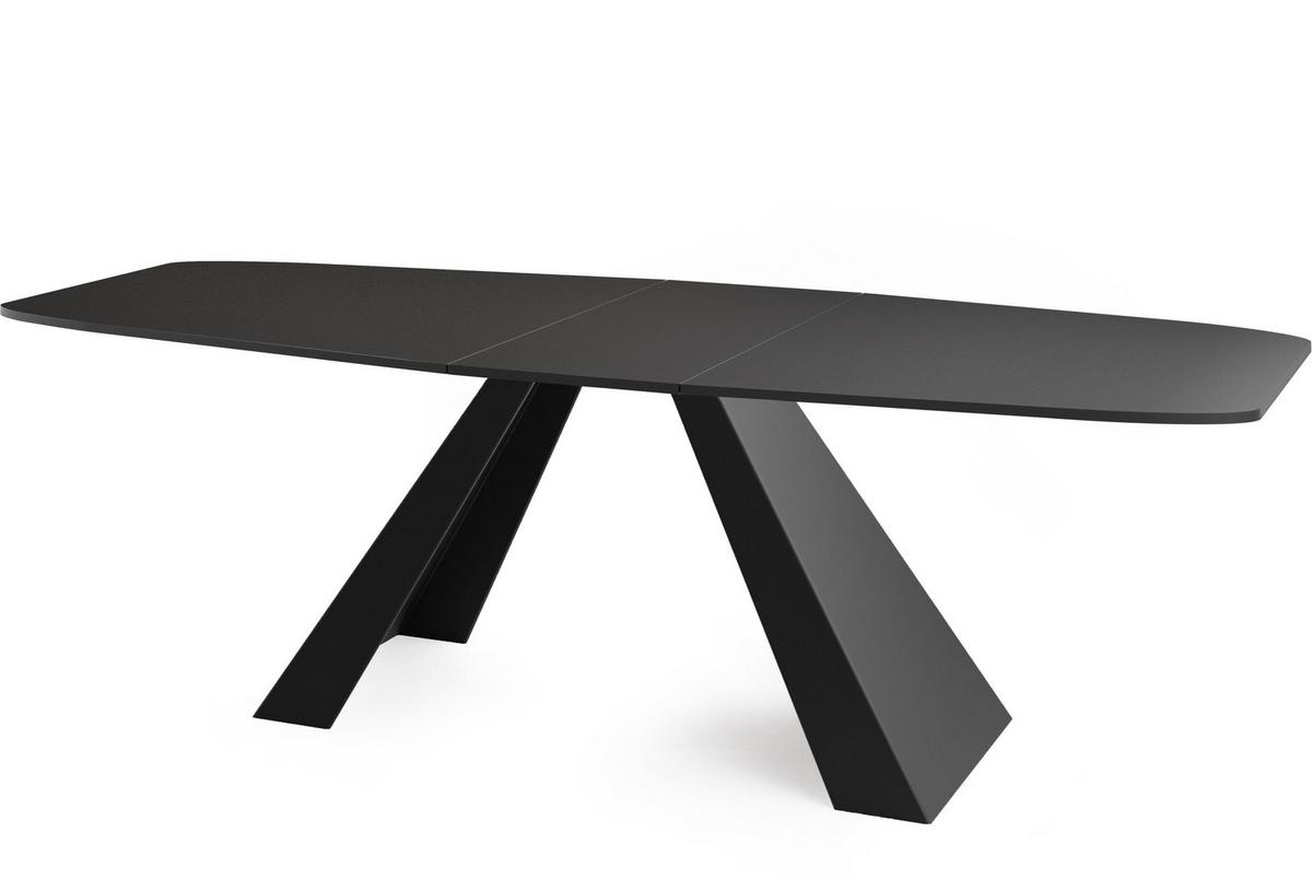 ESSTISCH Monte rechteckig ausziehbar, Schwarz 160-200/80/76 cm - Schwarz, Holzwerkstoff/Metall (80/198/76cm) - WFL GROUP