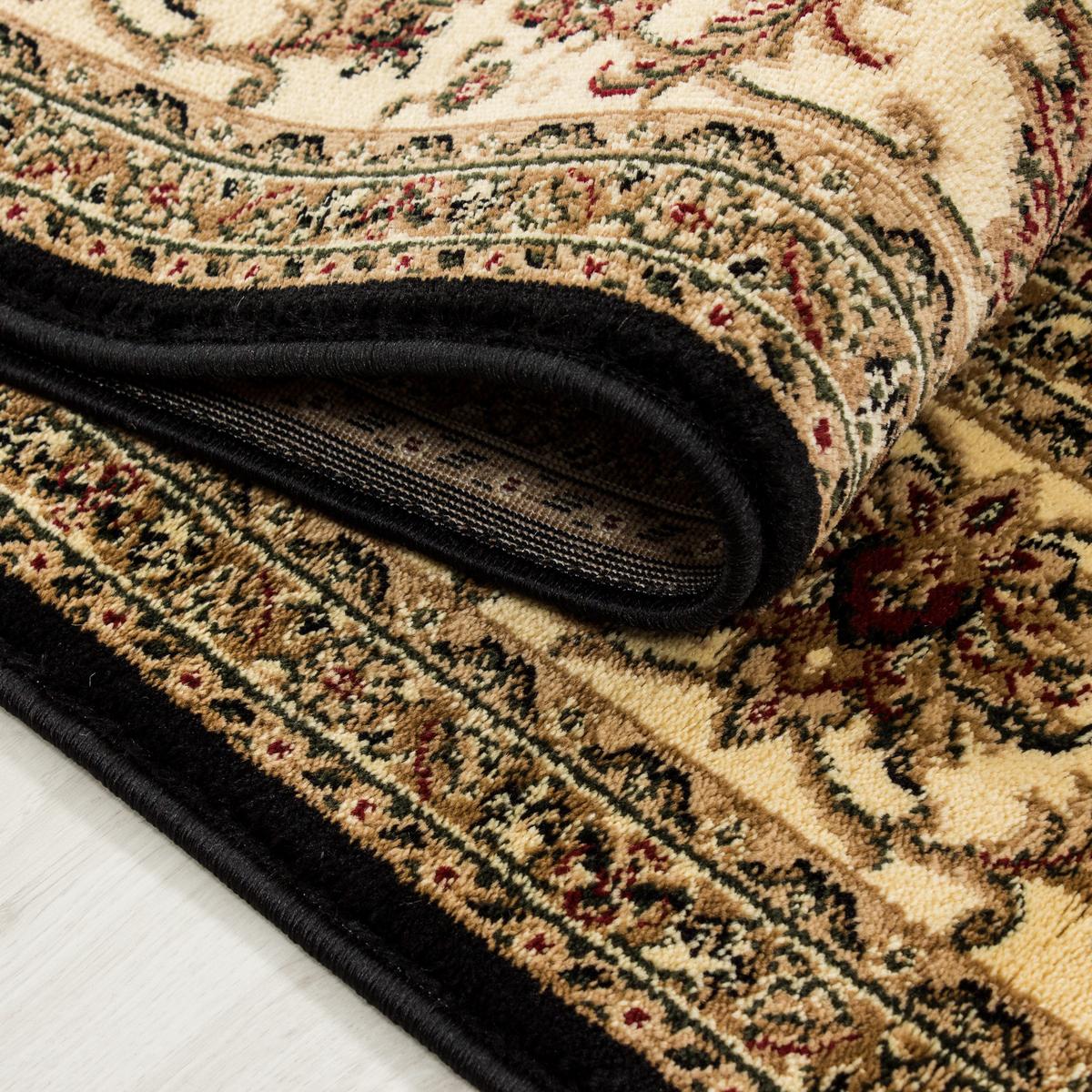 KURZFLORTEPPICH TANNHEIM, orientalisch, aus Polypropylen, Schwarz, 80 x 150 cm - Beige, Textil (150/80cm) - KADIMA DESIGN