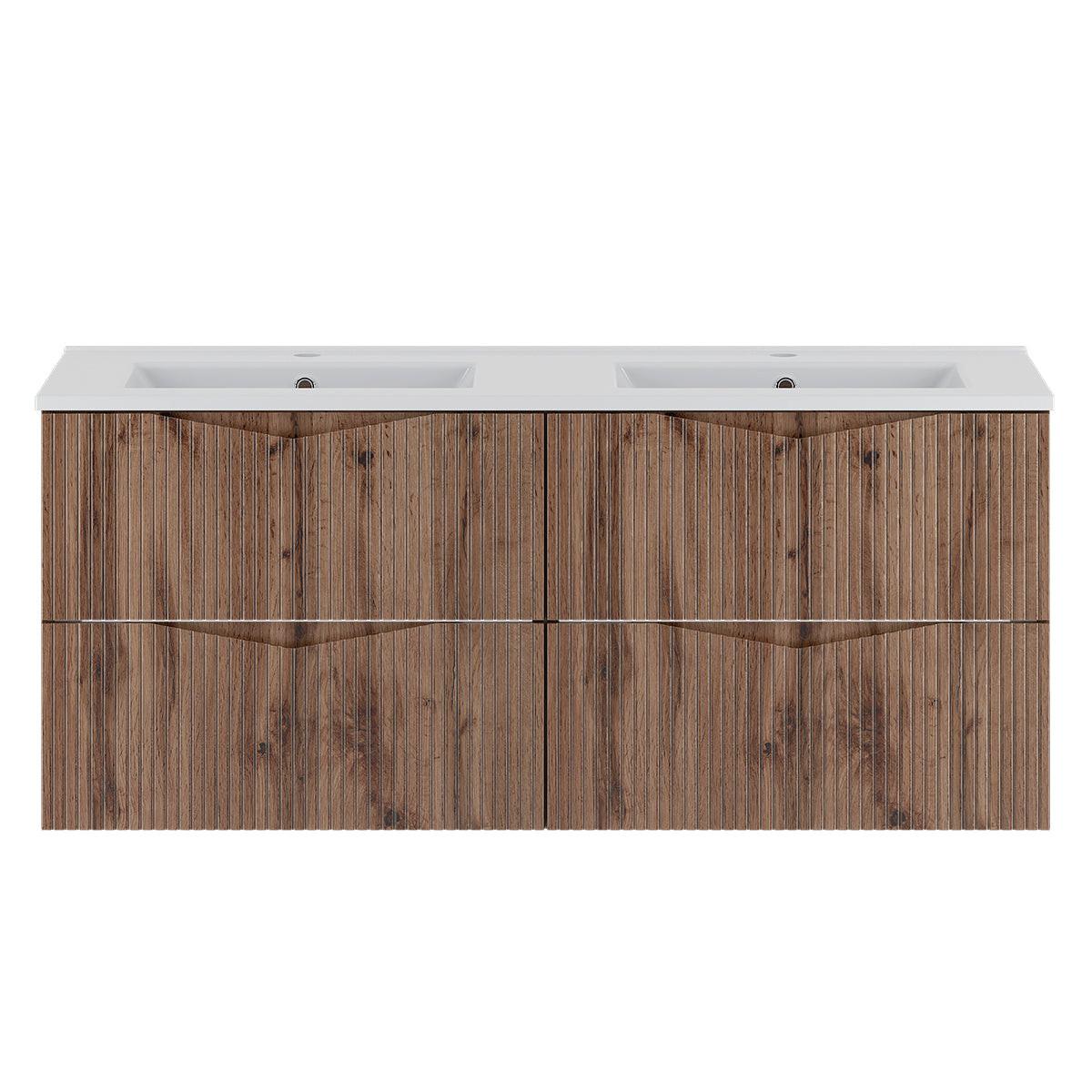 DOPPELWASCHTISCH 120cm Tao Holz - Braun, Holzwerkstoff (120/50/45.8cm) - Petits-meubles