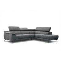 ECKSOFA FIERO 5-Sitzer, dunkelgrau - Dunkelgrau/Schwarz, Holzwerkstoff/Textil (290/228cm) - Wozimo