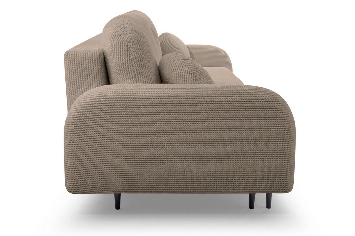 BETTSOFA VIVO Braun Geflochtener Stoff mit Schlaffunktion - Braun, Holz (230/95/102cm) - MASSENO