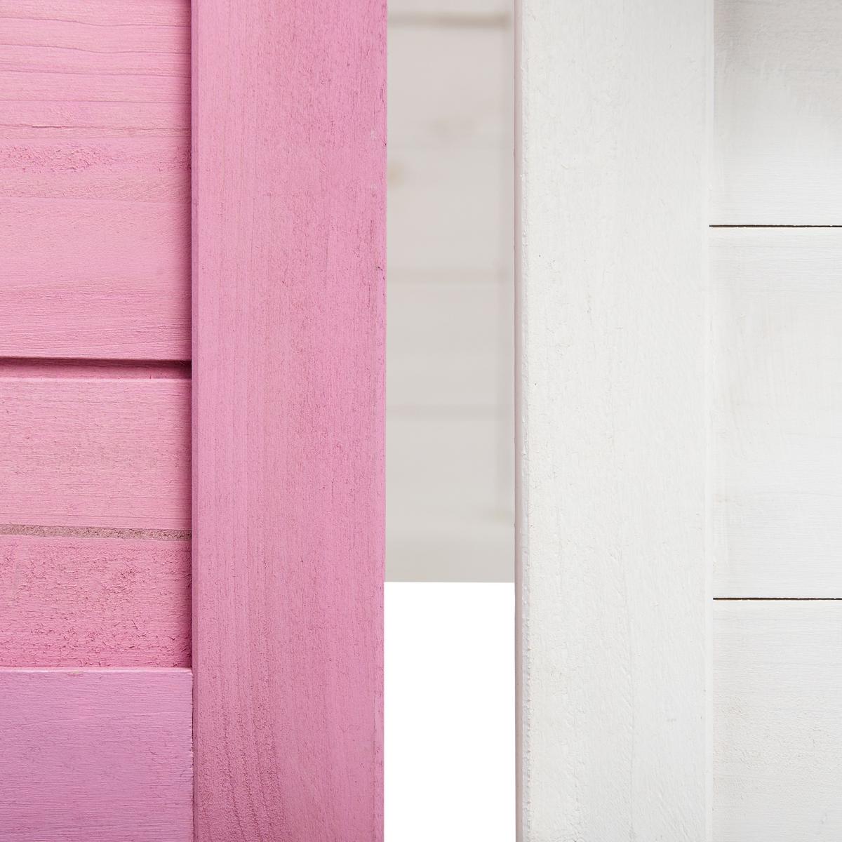 GARTENSPIELHAUS Weiß Nikaia - Pink/Weiß, Holz (130/124/110cm) - Beliani