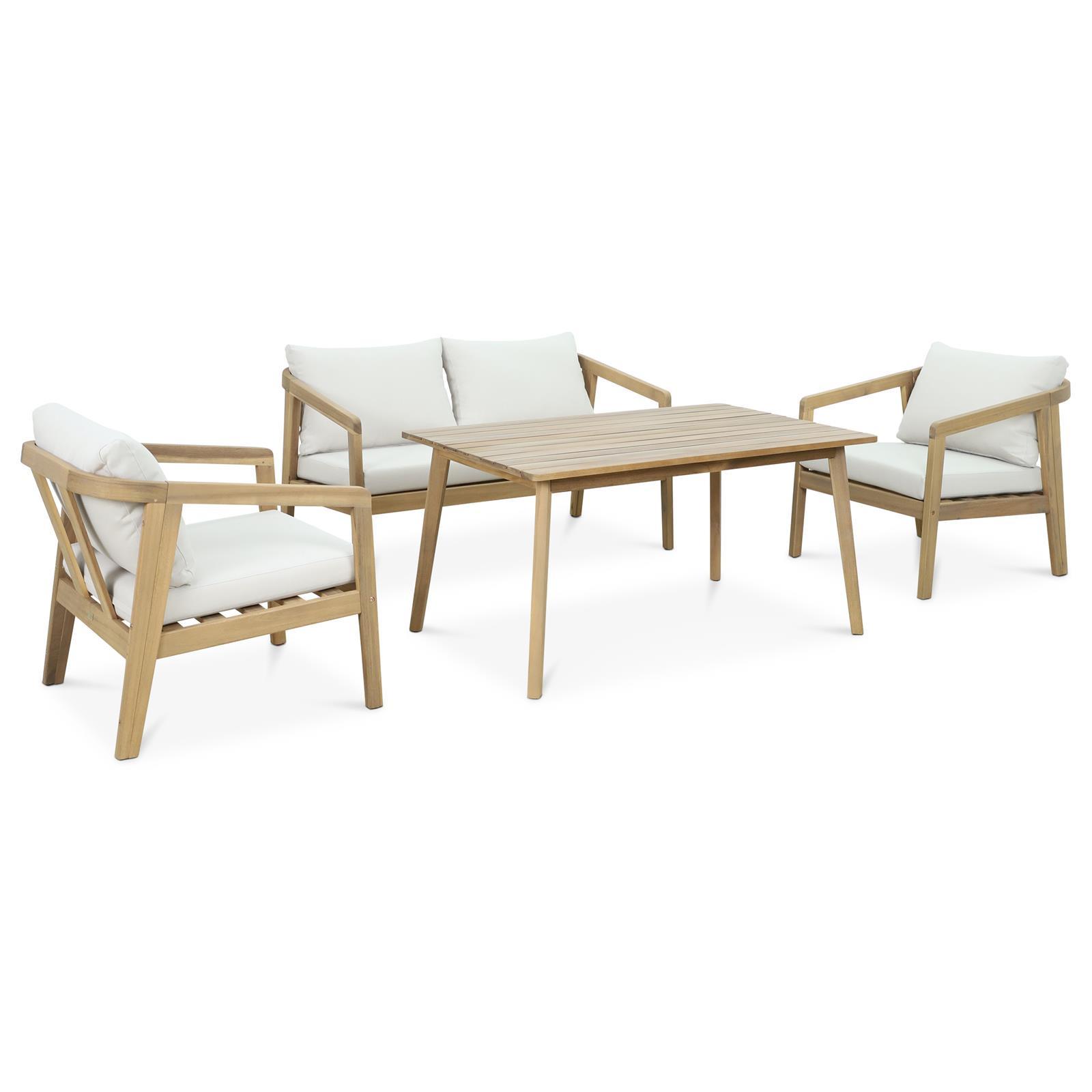 GARTENLOUNGE YAPA 4er Set beige, natur - Beige, Textil - IDIMEX