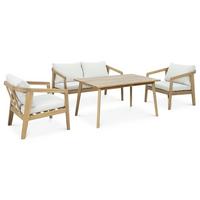 GARTENLOUNGE YAPA 4er Set beige, natur - Beige, Textil - IDIMEX