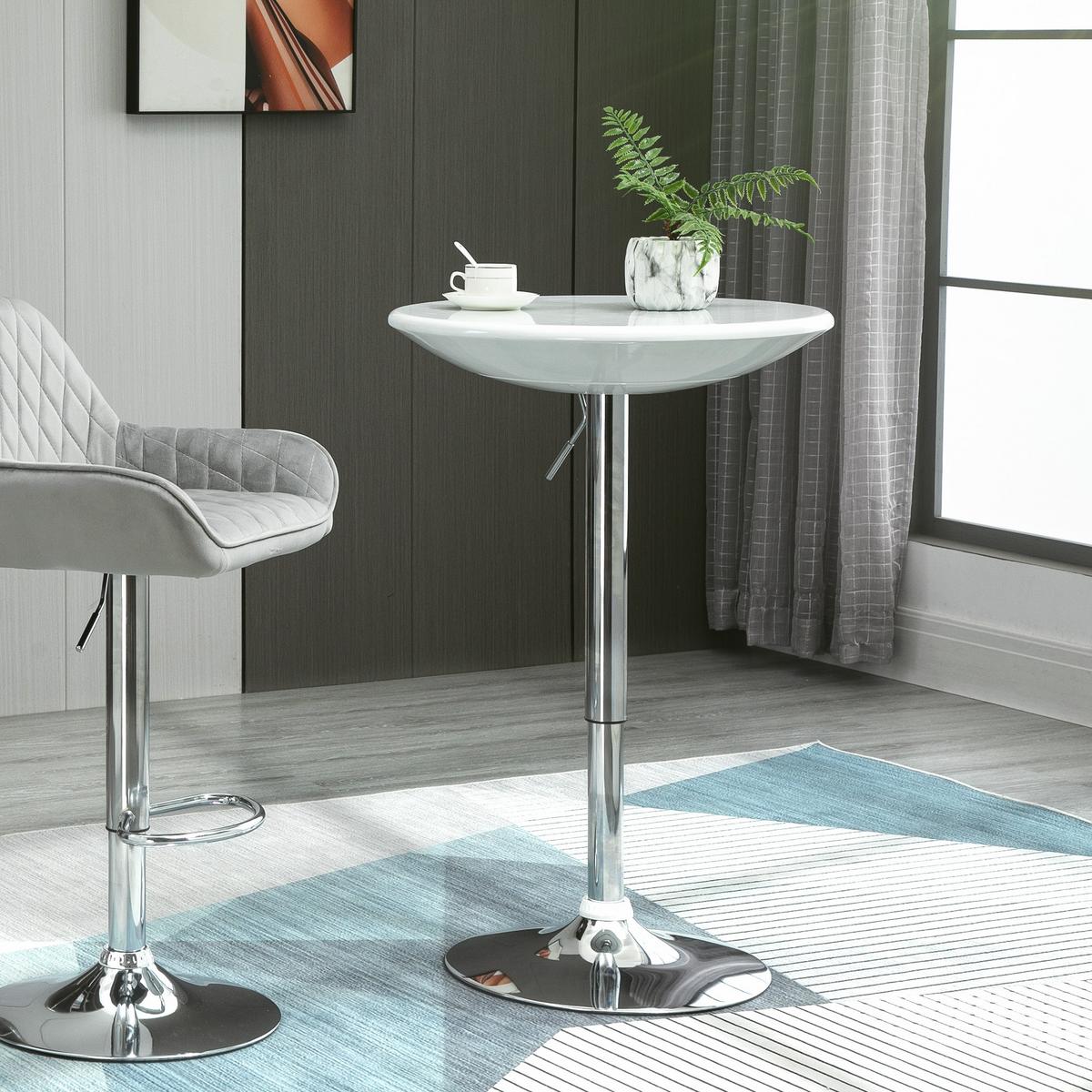 BARTISCH, Metall, ABS-Lackierung, Weiß - Weiß, Metall (61/61/97cm) - HOMCOM