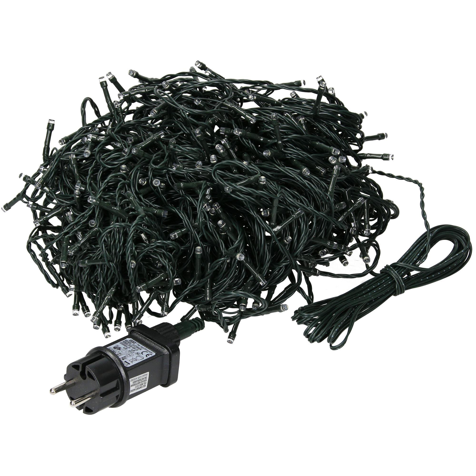 LED CLUSTER LICHTERKETTE Weihnachten 36m 480LED Warmweiß Innen/Außen - Dunkelgrün, Kunststoff (3600cm) - ECD-Germany