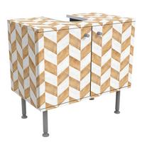 WASCHBECKENUNTERSCHRANK Holz Fischgräten 60/55/35 cm - Beige, Holzwerkstoff (60/55/35cm) - Bilderwelten