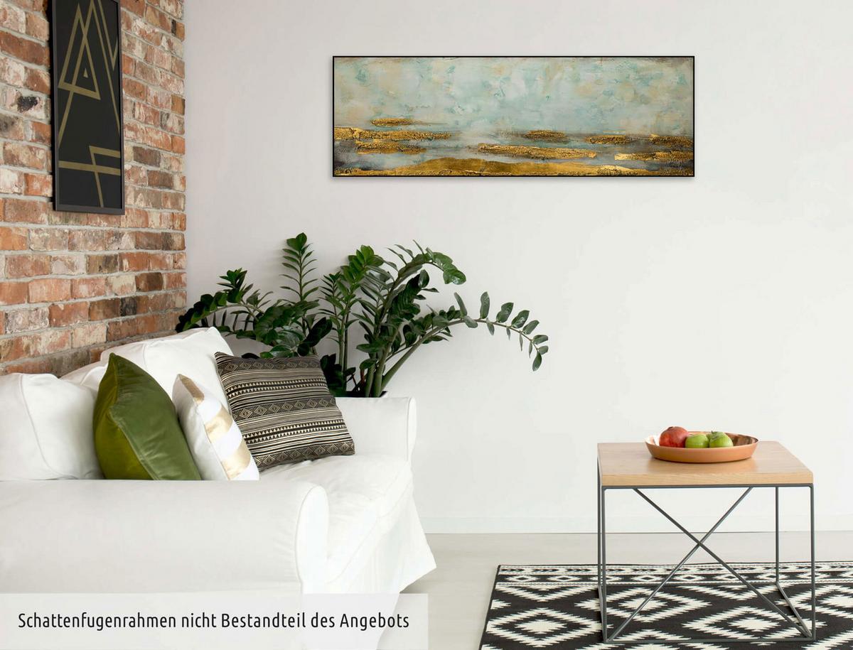 ACRYLBILD HANDGEMALT 120/40 cm - Blau, Holz/Textil (120/40cm) - KUNSTLOFT