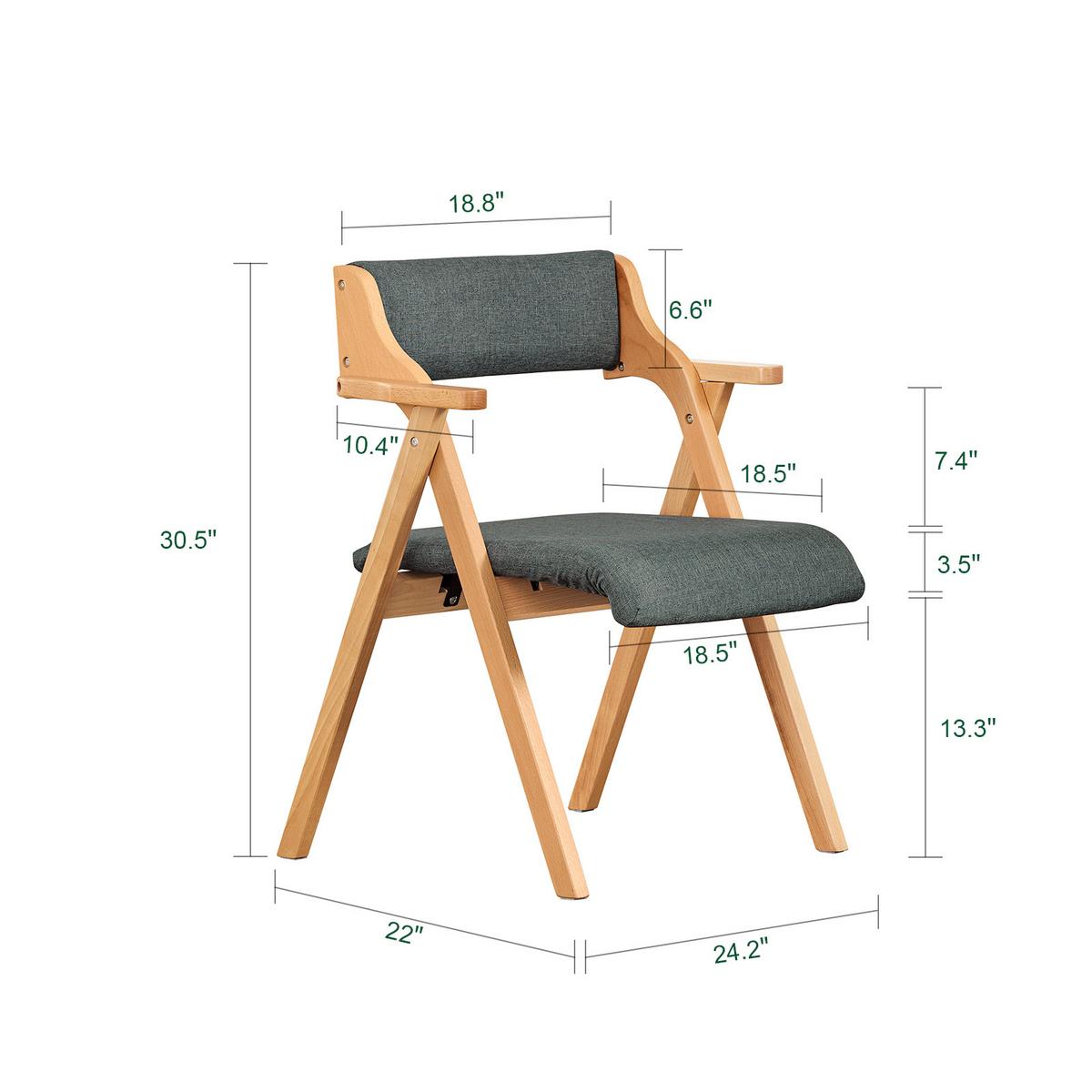HOLZ-ARMLEHNENSTUHL klappbar FST98-SGX2 - Ahornfarben, Holz/Fell (62/78/56cm) - SoBuy