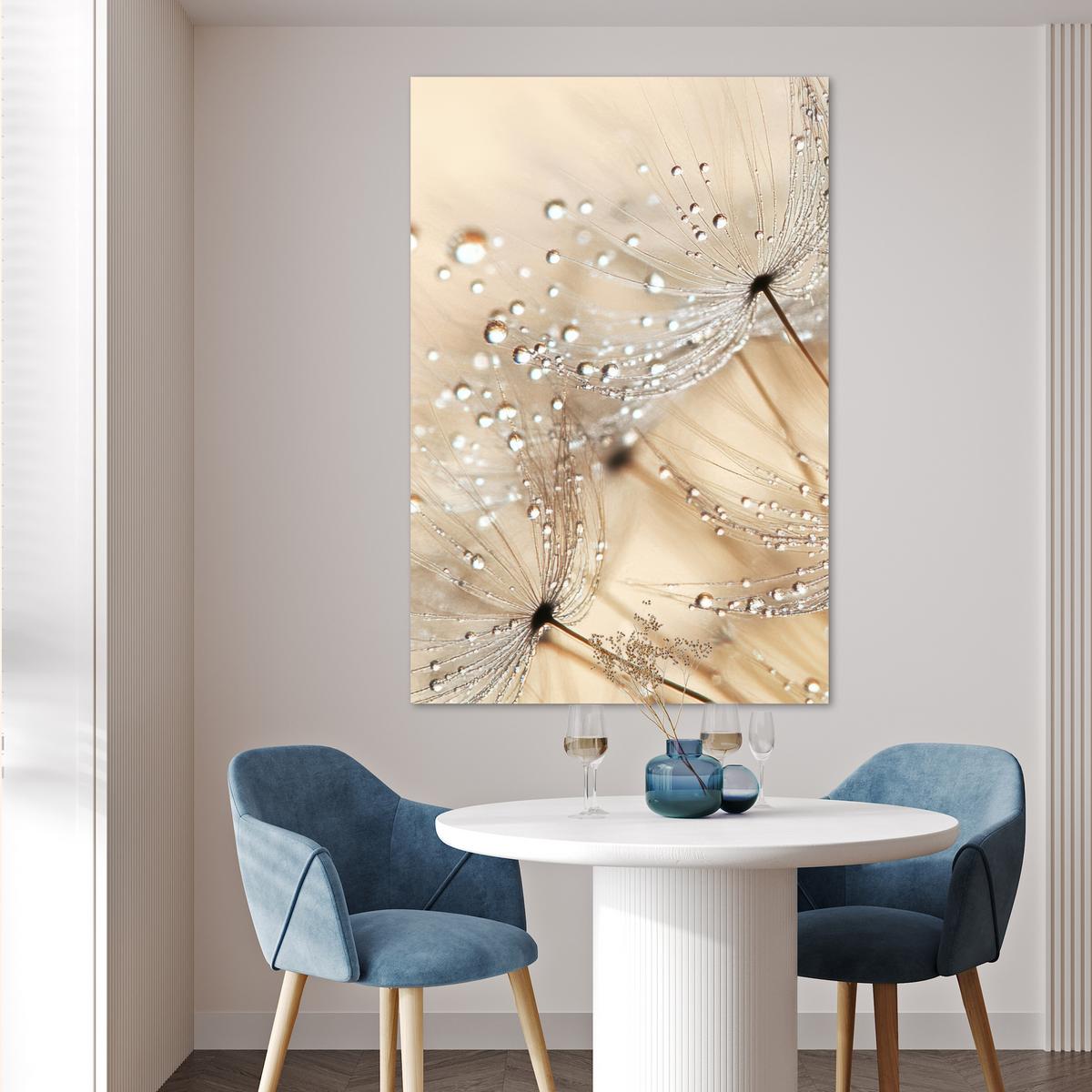 POSTER Löwenzahn - Abstrakt - Natur - Beige Wandbild Schlafzimmer 80x120 cm - Braun, Papier (80/120/0.1cm) - MuchoWow