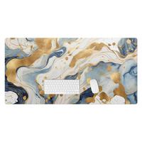 SCHREIBTISCHUNTERLAGE 120x60 cm Blau - Goldfarben/Hellblau, Kunststoff (120/60/1.6cm) - Wallfluent