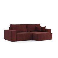 ECKSOFA CAVO mit Schlaffunktion Rot im City Stoff - Rot/Schwarz, Holz/Holzwerkstoff (255/148cm) - AltaBeds