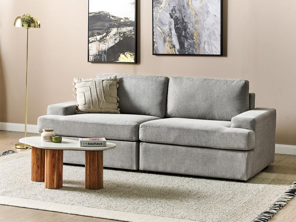 3-SITZER-SOFA hellgrau Alla - Grau, Textil (208/86/112cm) - Beliani