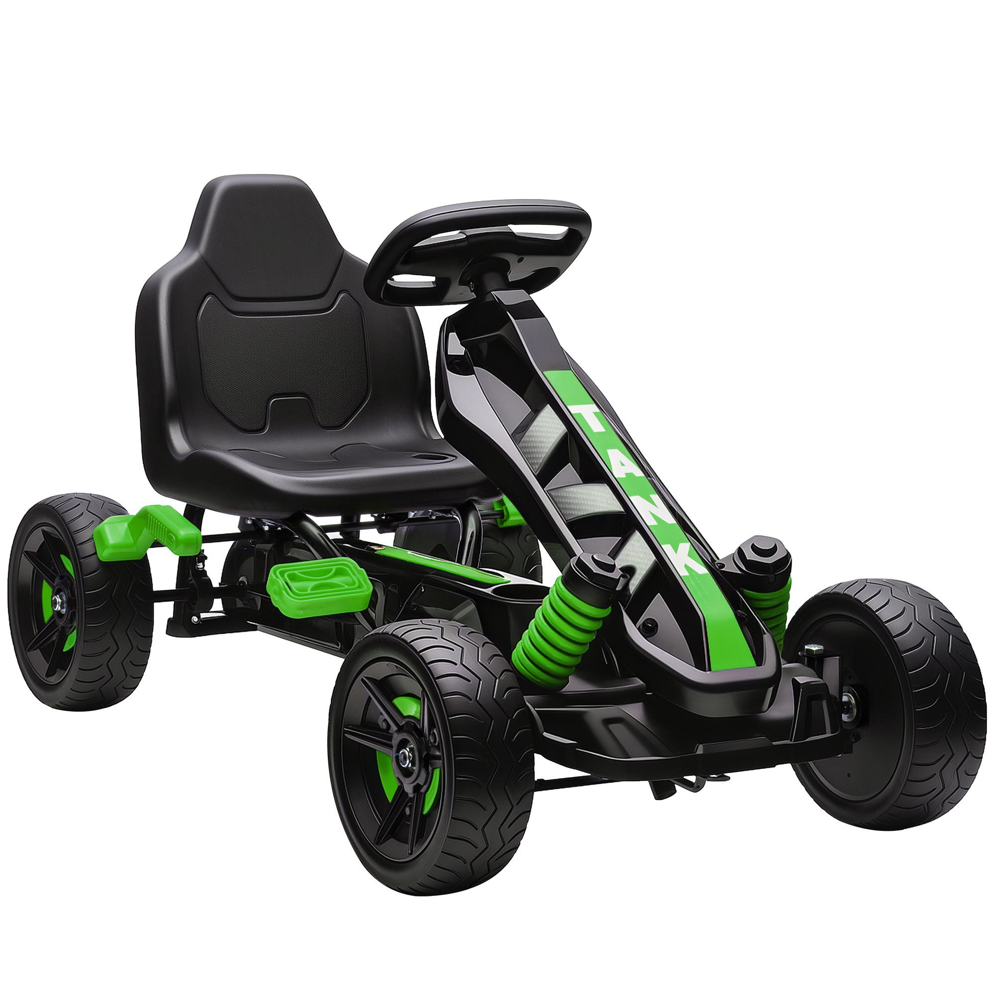 KINDER-GOKART Kunststoff Metall Grün - Grün, Kunststoff (100/59/60.5cm) - AIYAPLAY