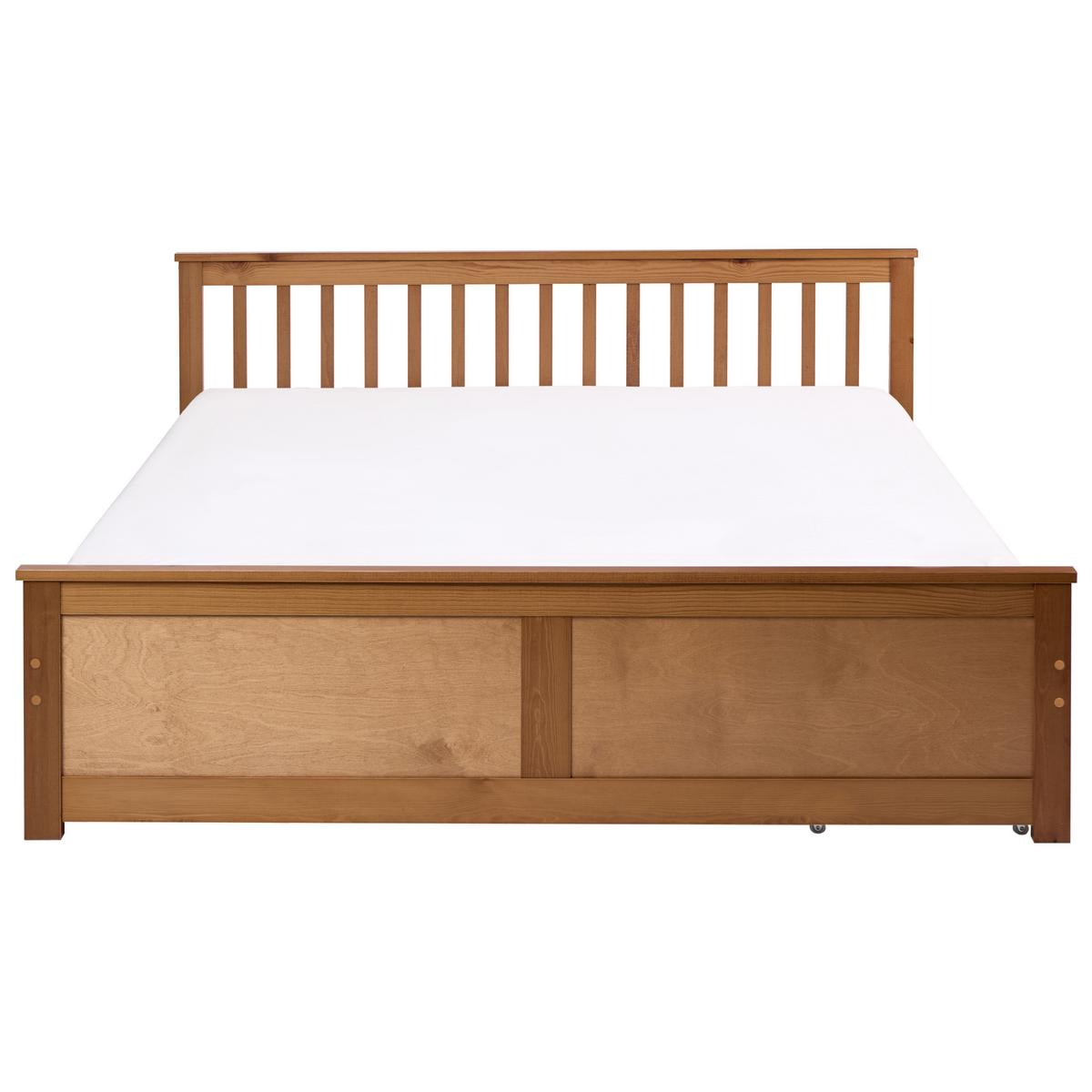 BETT mit 2 Schubladen 180/200 cm Kiefernholz Braun Olendon - Braun, Holz (180/200cm) - Beliani