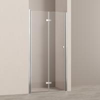 DUSCHKABINE für Nische Drehfalttür Profil Chrom Klarglas 80/185 cm - Chromfarben/Transparent, Glas (80/185cm) - EMKE